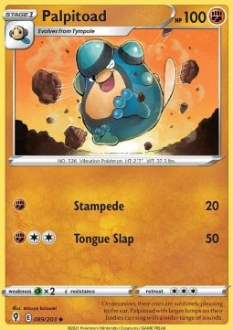 Palpitoad Pokemon card from Evolving Skies
