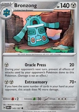 Bronzong Pokemon card from Obsidian Flames