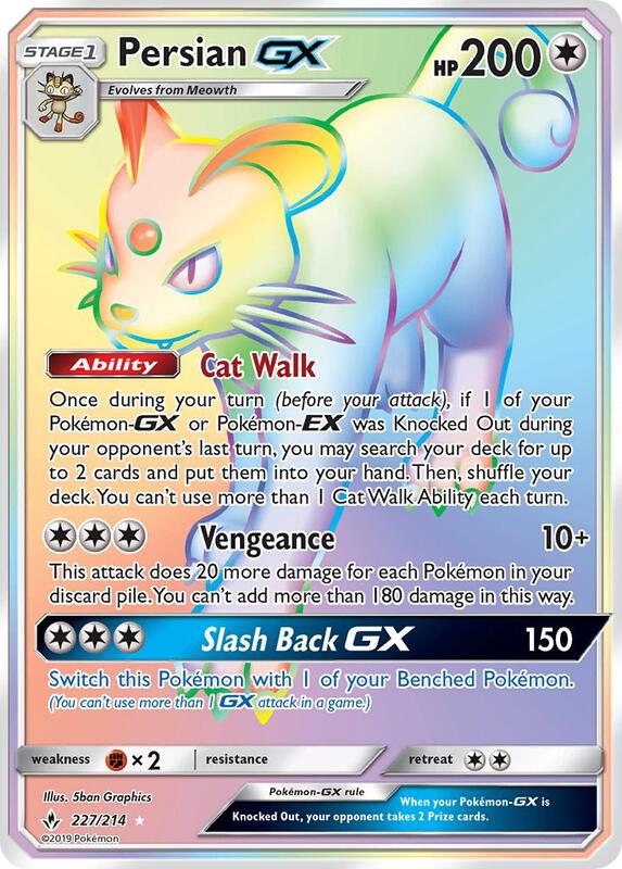 Persian GX (Secret) Pokemon card from SM - Unbroken Bonds