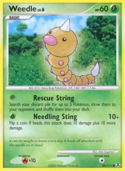 Weedle Lv.6 (Holo) Pokemon card from Rising Rivals