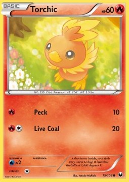 Torchic Pokemon card from Dark Explorers