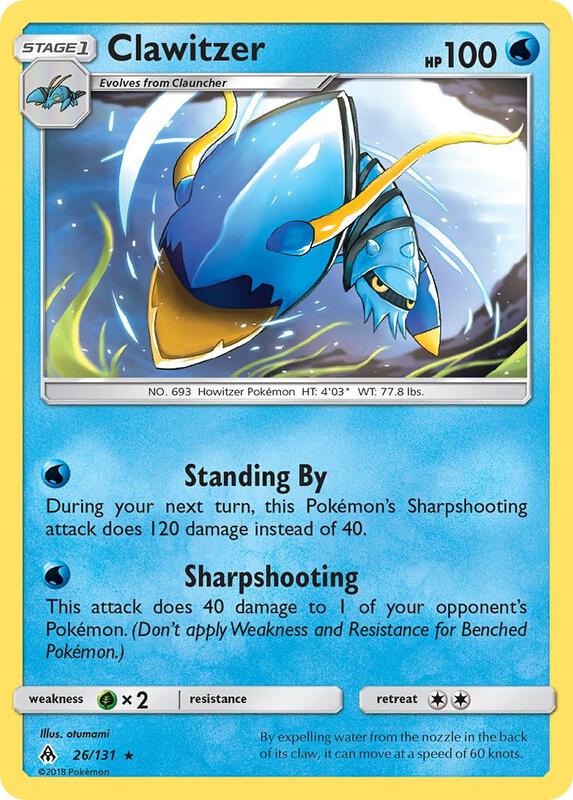 Clawitzer Pokemon card from SM - Forbidden Light