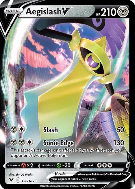 Aegislash V Pokemon card from SWSH04: Vivid Voltage