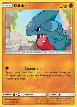 Gible Pokemon card from Forbidden Light