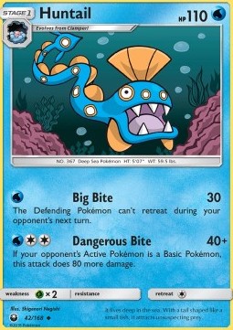 Huntail Pokemon card from Celestial Storm
