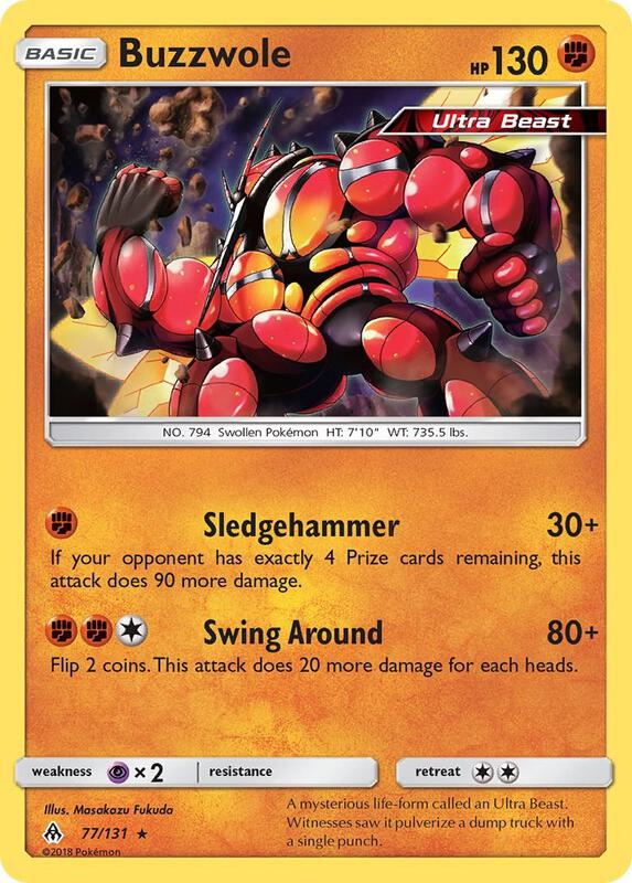 Buzzwole Pokemon card from SM - Forbidden Light