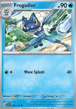 Frogadier Pokemon card from Stellar Crown