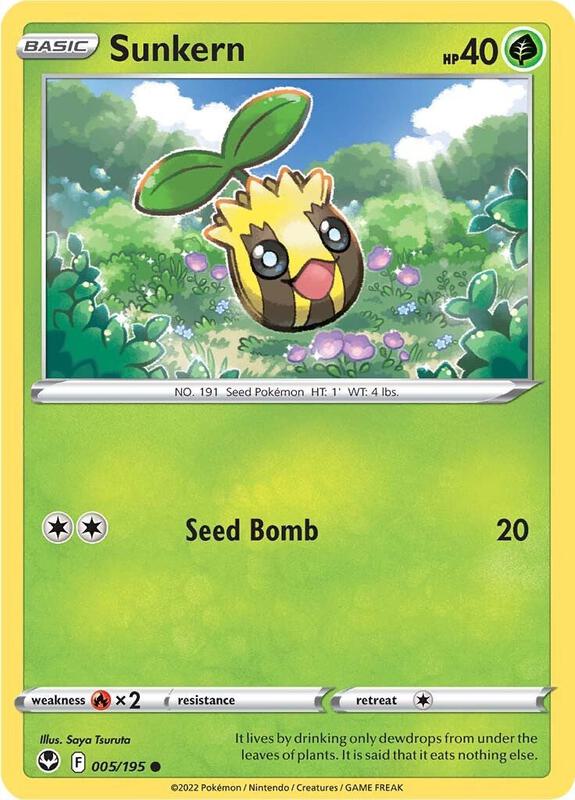 Sunkern Pokemon card from SWSH12: Silver