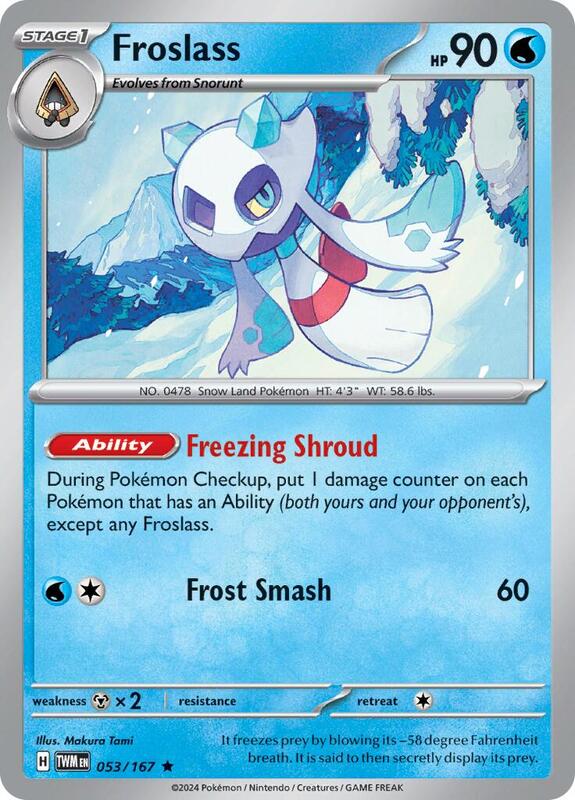 Froslass Pokemon card from SV06: Twilight Masquerade