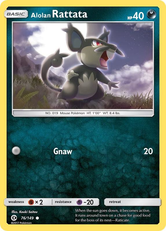 Alolan Rattata Pokemon card from SM Base Set
