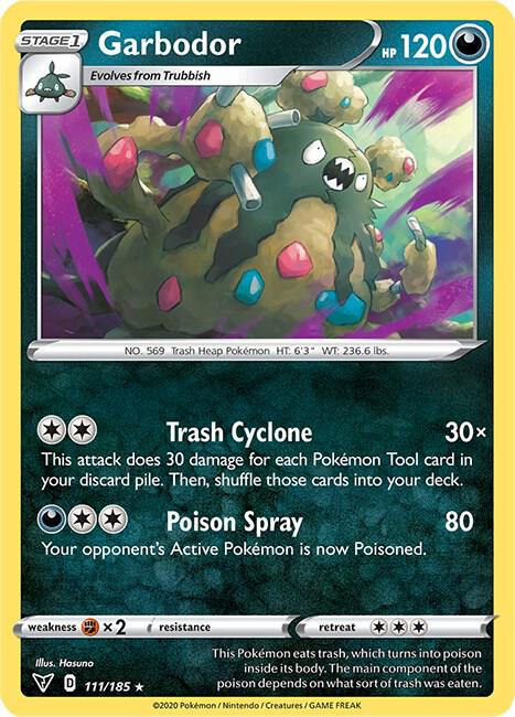 Garbodor Pokemon card from SWSH04: Vivid Voltage