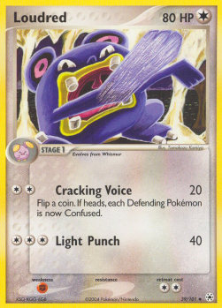 Loudred Pokemon card from EX Hidden Legends