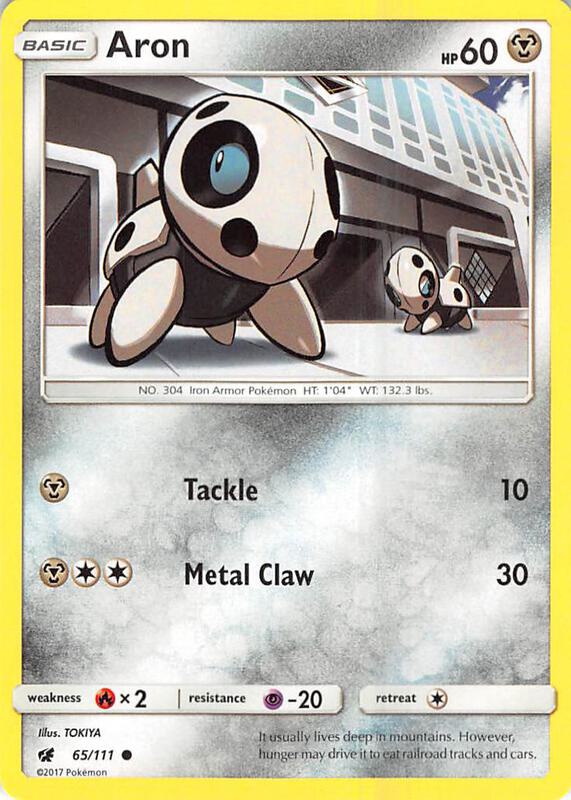 Aron Pokemon card from SM - Crimson Invasion