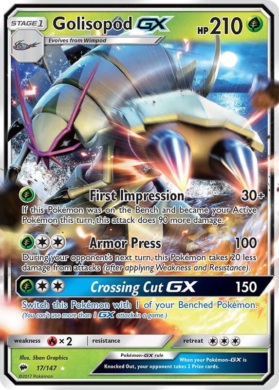 Golisopod GX Pokemon card from SM - Burning Shadows
