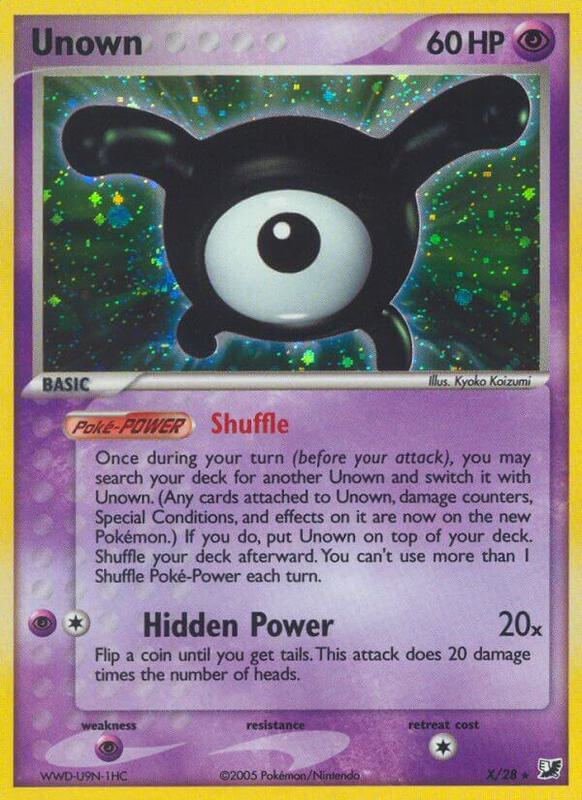 Unown (X) Pokemon card from Unseen Forces