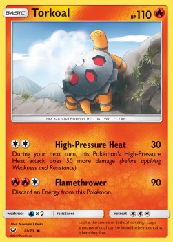 Torkoal Pokemon card from Shining Legends