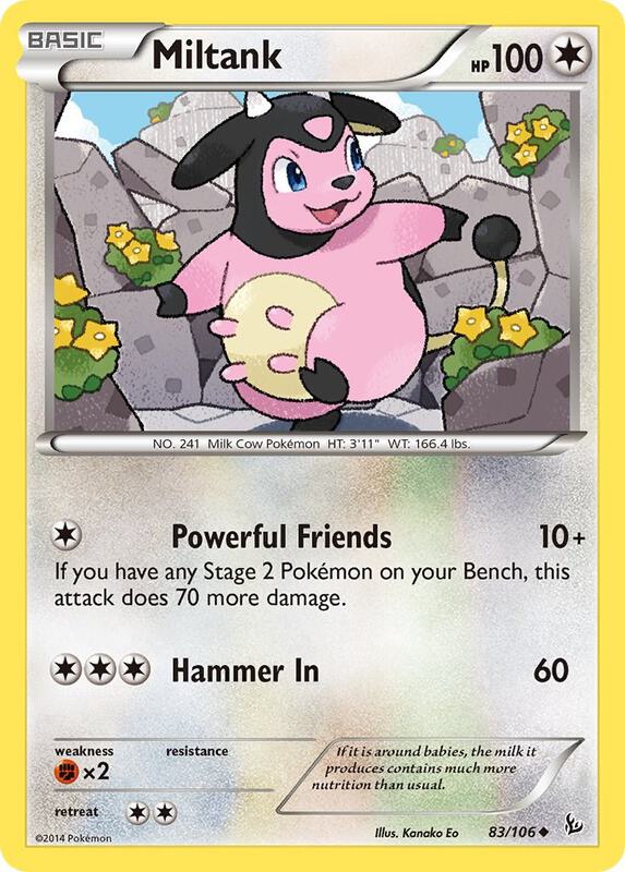 Miltank Pokemon card from XY - Flashfire