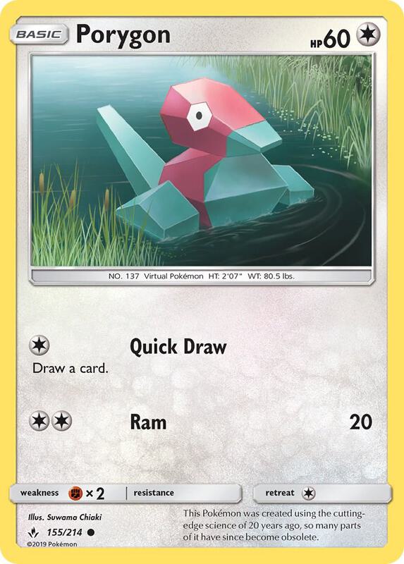 Porygon (155) Pokemon card from SM - Unbroken Bonds