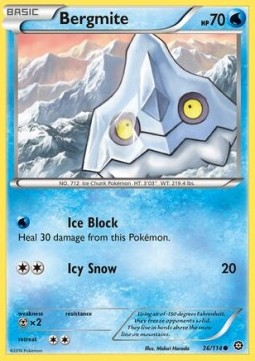 Bergmite Pokemon card from Steam Siege