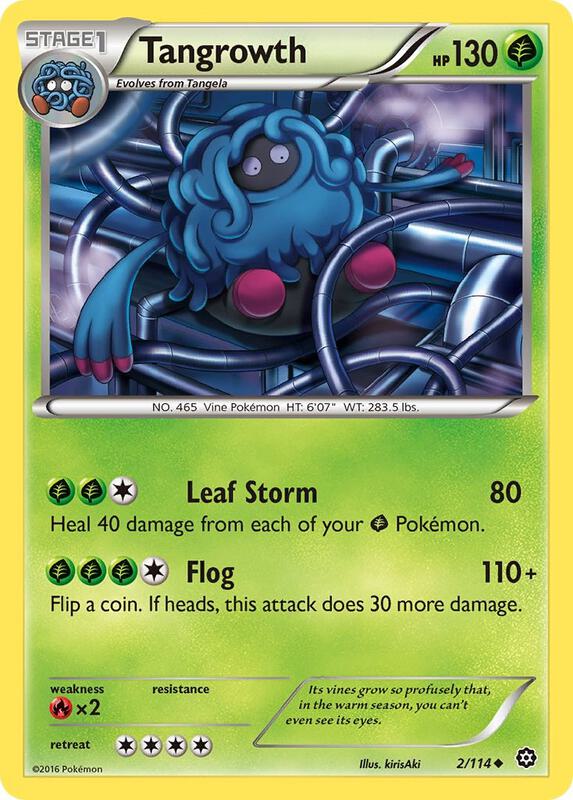 Tangrowth Pokemon card from XY - Steam Siege