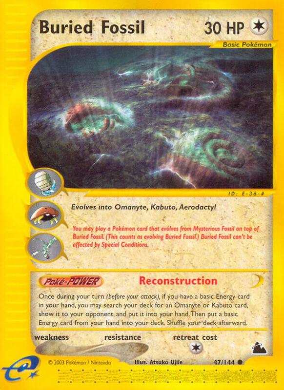 Buried Fossil Pokemon card from Skyridge