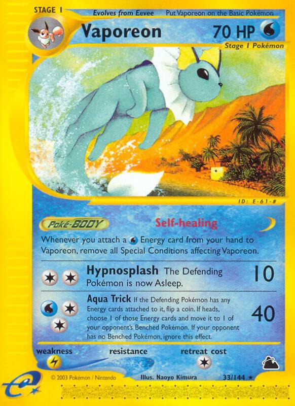 Vaporeon Pokemon card from Skyridge