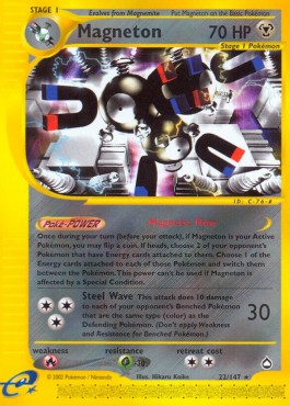 Magneton Pokemon card from Aquapolis