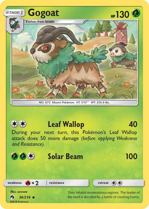 Gogoat Pokemon card from SM - Lost Thunder
