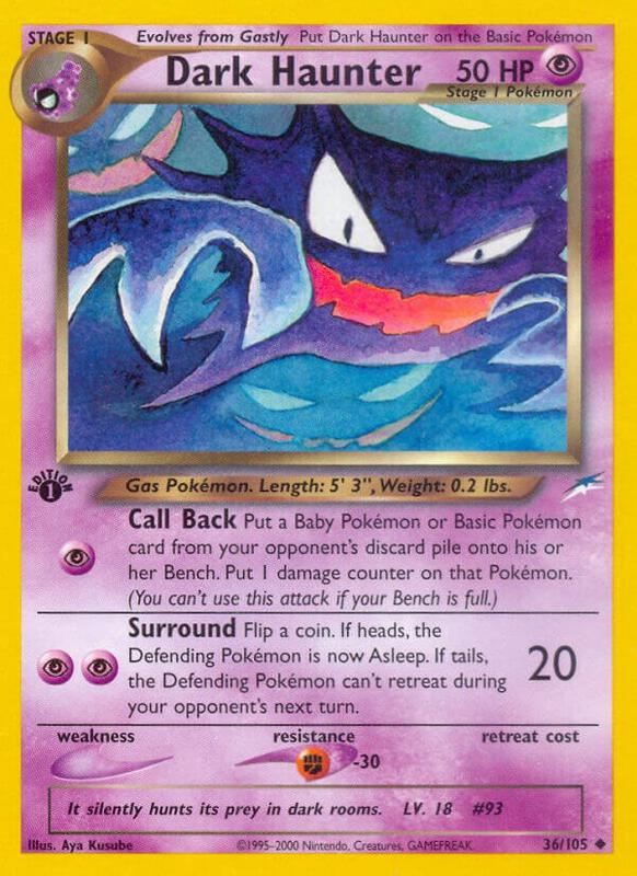 Dark Haunter Pokemon card from Neo Destiny