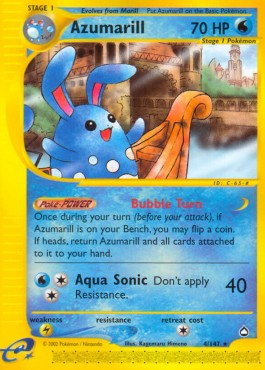 Azumarill Pokemon card from Aquapolis