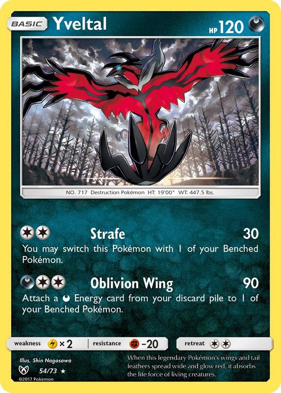 Yveltal Pokemon card from Shining Legends