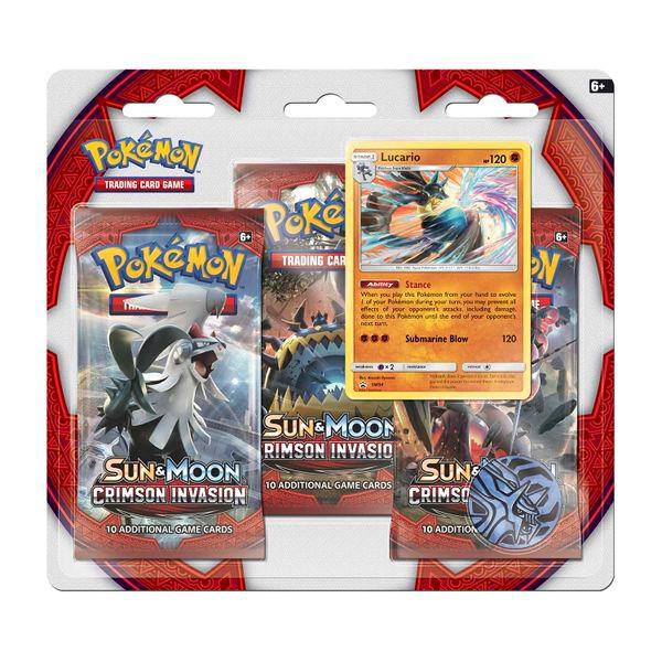 Crimson Invasion 3 Pack Blister [Lucario] Pokemon card from SM - Crimson Invasion