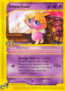 Smoochum Pokemon card from Aquapolis