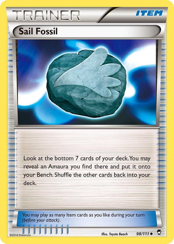 Sail Fossil Pokemon card from XY - Furious Fists