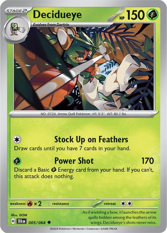 Decidueye Pokemon card from SV: Shrouded Fable