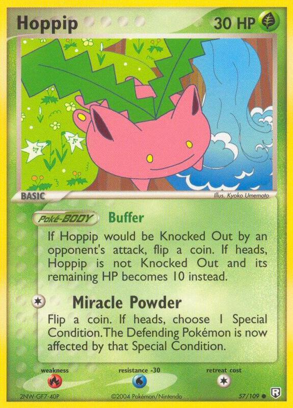 Hoppip Pokemon card from Team Rocket Returns