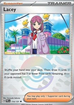 Lacey Pokemon card from Prismatic Evolutions Additionals
