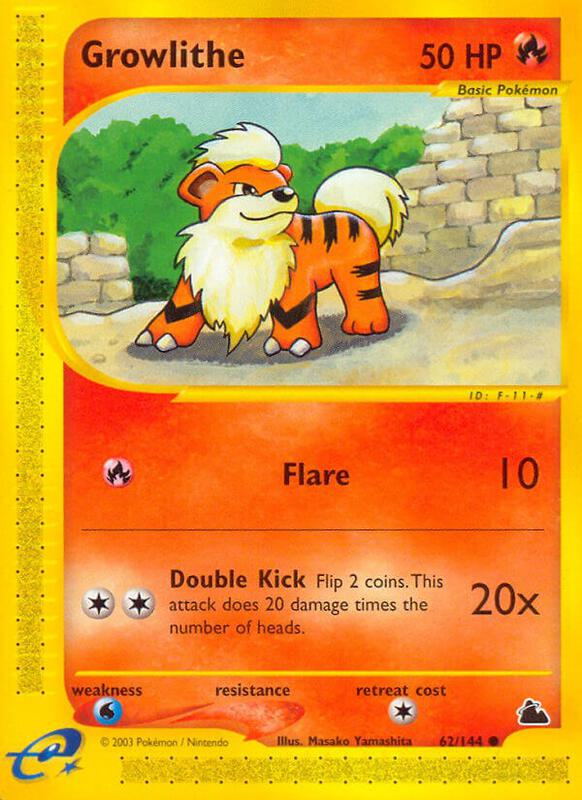 Growlithe Pokemon card from Skyridge