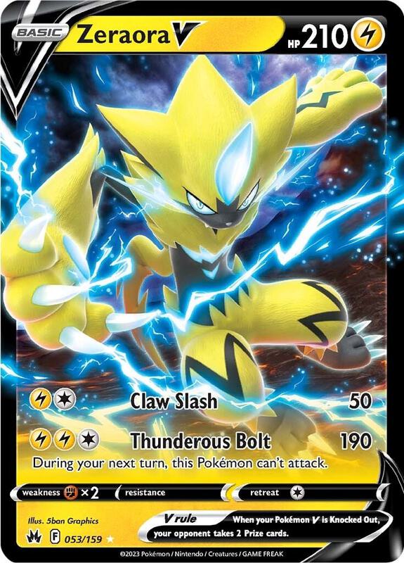 Zeraora V Pokemon card from Crown Zenith
