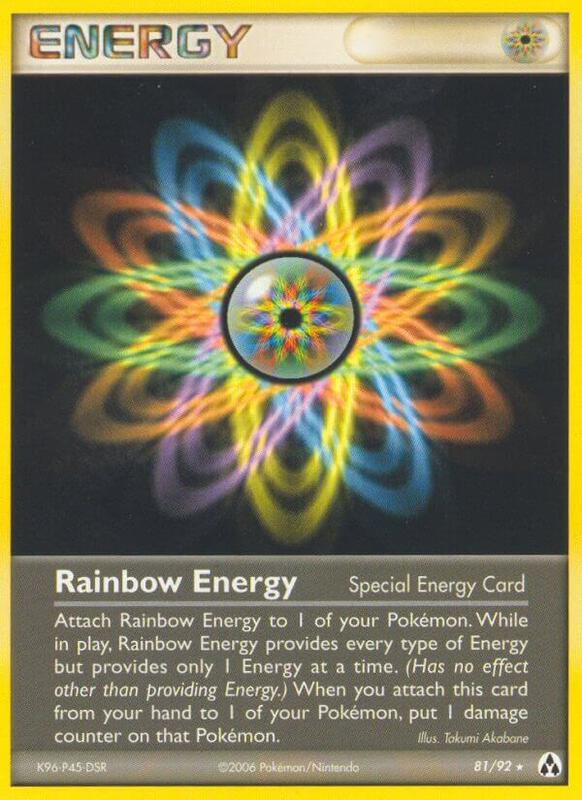 Rainbow Energy Pokemon card from Legend Maker