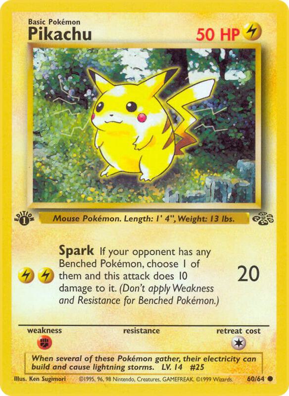 Pikachu Pokemon card from Jungle