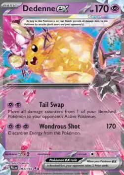 Dedenne ex Pokemon card from Paldea Evolved