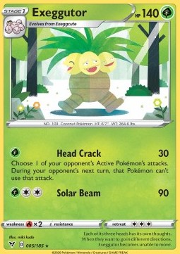 Exeggutor Pokemon card from Vivid Voltage