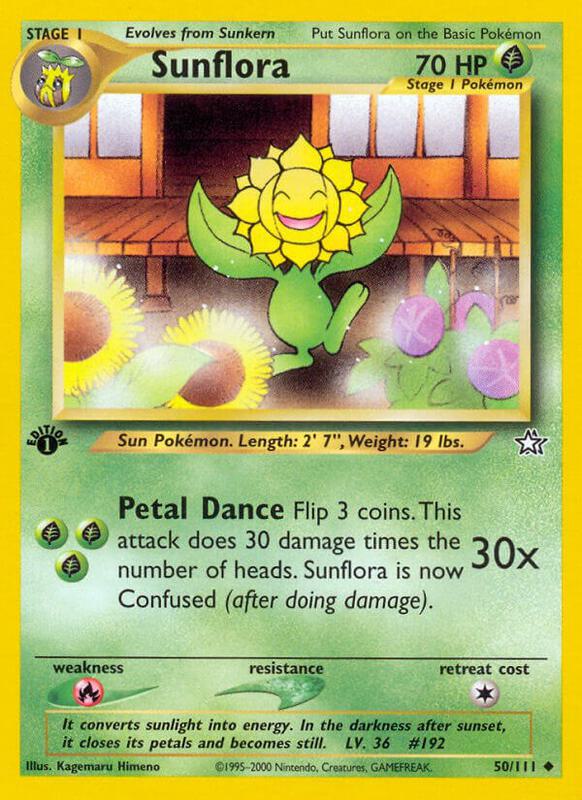 Sunflora Pokemon card from Neo Genesis