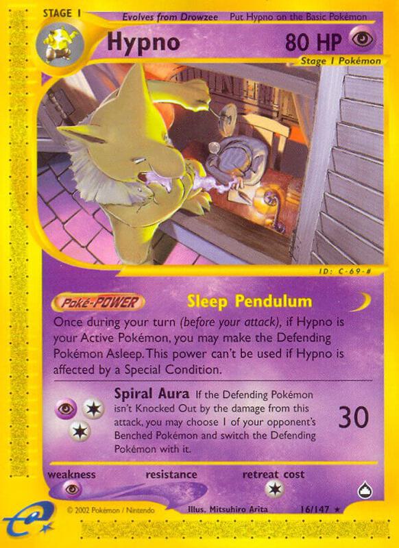 Hypno Pokemon card from Aquapolis