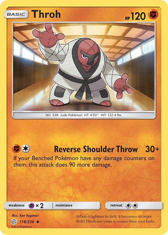 Throh Pokemon card from SM - Cosmic Eclipse
