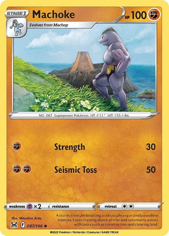 Machoke Pokemon card from SWSH11: Lost Origin