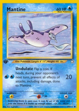 Mantine Pokemon card from Neo Genesis