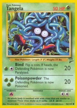 Tangela (Holo) Pokemon card from Base Set 2