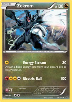 Zekrom Pokemon card from Roaring Skies